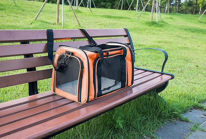 Soft Sided Carrier for Small Medium Cats Dogs, Removable Pad Collapsible Travel - Image 5