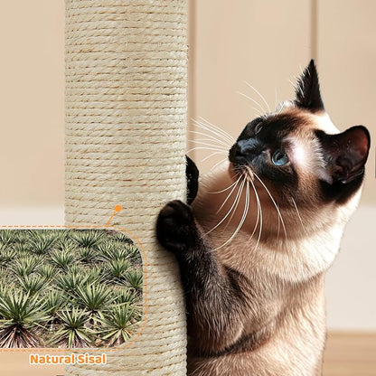 Yaheetech 64.5in Cat Tree Cat Tower Scratching Post, Plush Cover Cat Condo Bed - Image 9