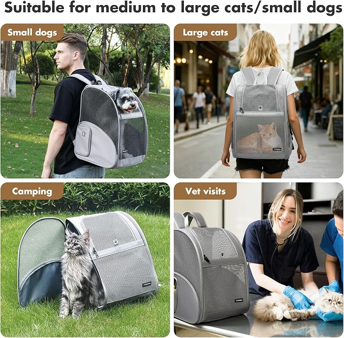Pet Backpack Carrier ，Large Cat Carrier Backpack Up to 20 Lbs - Image 8