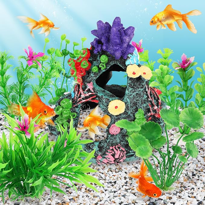 MyLifeUNIT Fish Tank Decorations, 7 Pieces Aquarium Plants Set - Image 7
