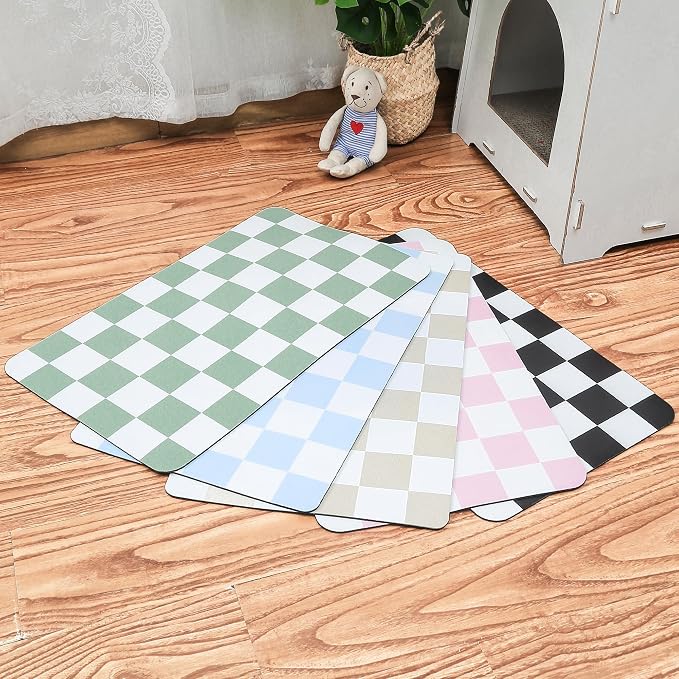 Ralxion Checkered Dog Feeding Mat, Absorbent Mats by Ralxion