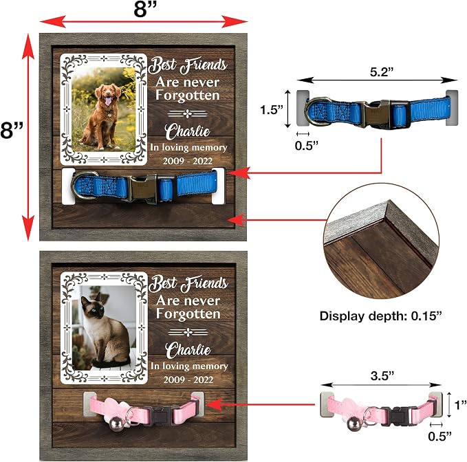 Personalized Cat Dog Memorial Picture Frame Bereavement Gifts Cat Memorial Dog - Image 3