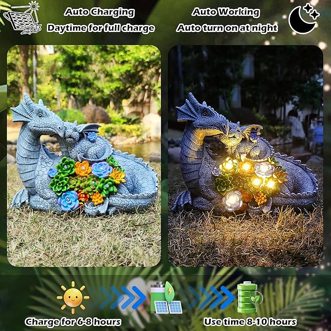 Dragon Solar Garden Statues Outdoor Decoration - Image 7