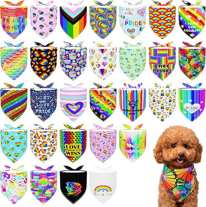 30 Pack Pride Dog Bandanas Bulk by Bestwishforyou