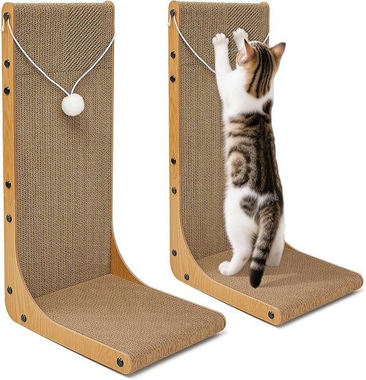 Value 2-Pack 23.6 Inch L-Shaped Cardboard Cat Scratcher, Dual Use Scratch Pad by Unknown