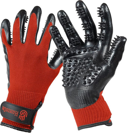 H HANDSON Pet Grooming Gloves by HandsOnPatentedOriginalGroomingBathingGloves