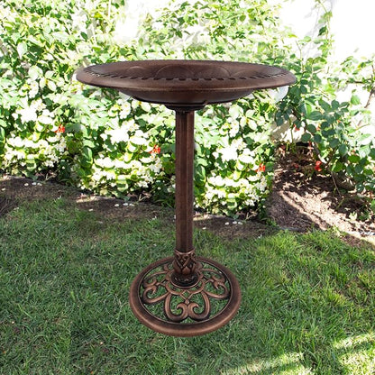 Alpine Corporation | 28" Bronze Outdoor Pedestal Birdbath - Image 6