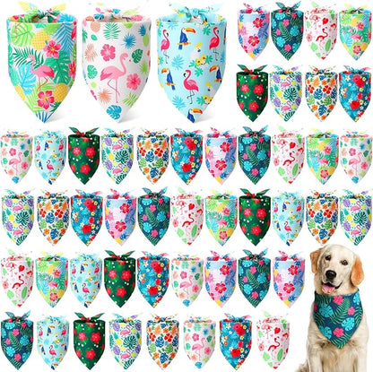 Weewooday 50 Pcs Hawaiian Dog Bandanas Bulk by Weewooday
