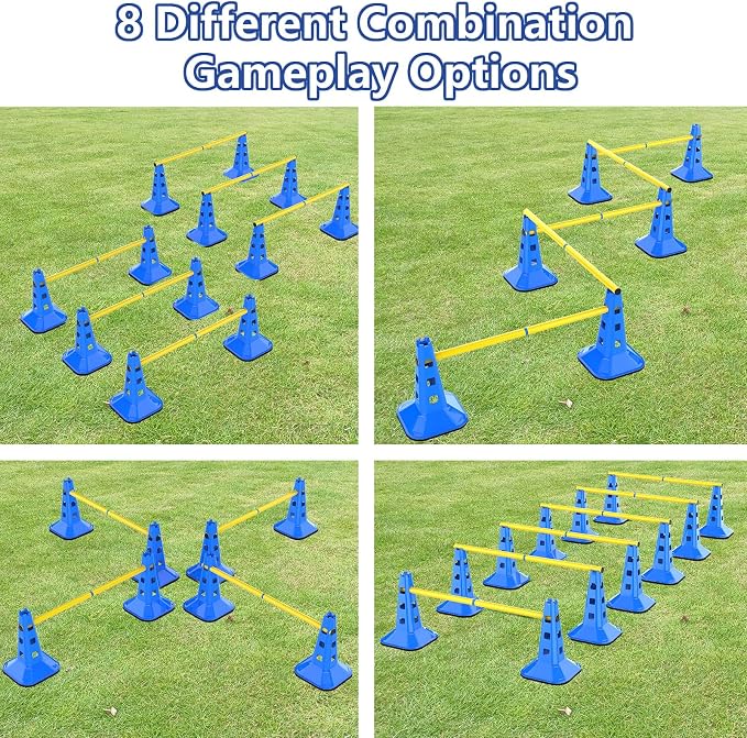 Dog Agility Hurdle Cone Set, Adjustable Height Dog Agility Course - Image 4