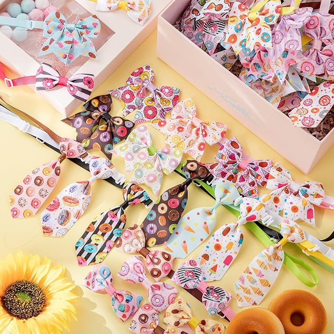Reginary 100 Pieces Dog Bow Tie Collar Set Include 40 Dog Neckties, and 30 - Image 4