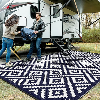 GENIMO Outdoor Rug for Patio Clearance, Reversible Plastic Straw Rugs for RV by GENIMO