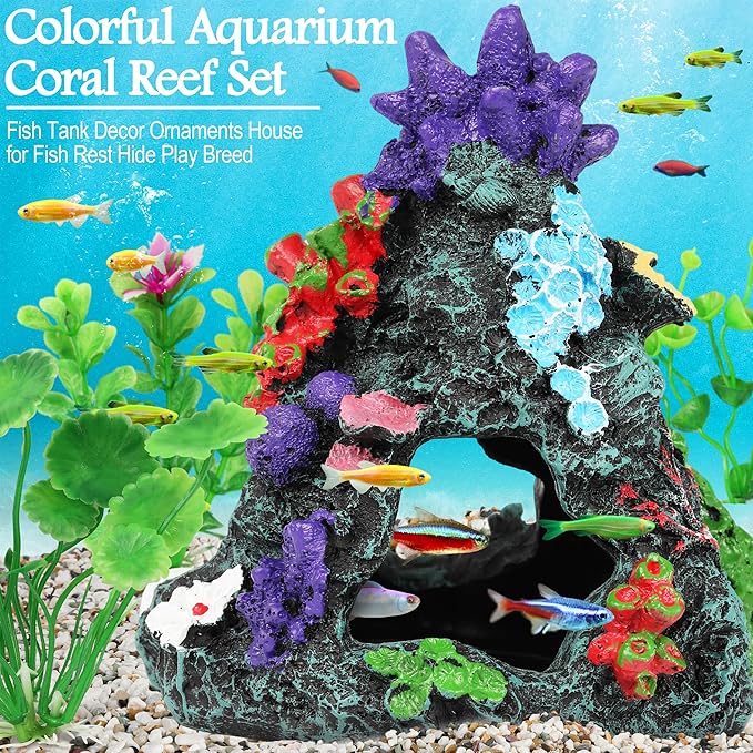 MyLifeUNIT Fish Tank Decorations, 7 Pieces Aquarium Plants Set - Image 4