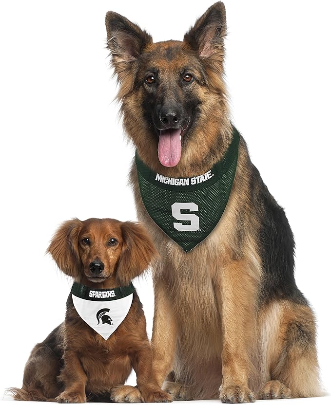 Pets First Collegiate Pet Accessories, Reversible Bandana, Michigan State - Image 5