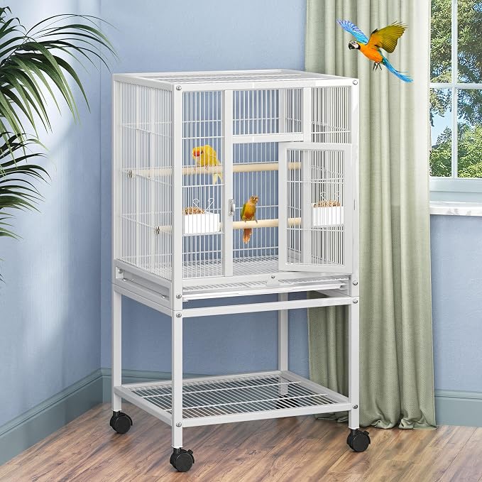 DWVO 41-inch Metal Bird Cage: Large Parrot Cages by DWVO