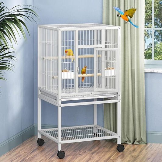 DWVO 41-inch Metal Bird Cage: Large Parrot Cages by DWVO