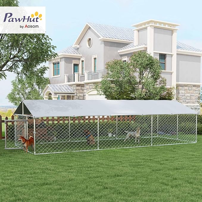 PawHut Outdoor Dog Kennel, Heavy Duty Dog Run Outdoor Fence - Image 2