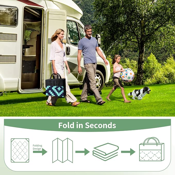 GENIMO Outdoor Rug for Patio Clearance, Reversible Plastic Straw Rugs for RV - Image 7