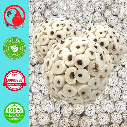 Bonka Bird Toys 1214 Pk3 All-Natural Sola Atta Balls, Soft and Lightweight Chew - Image 8