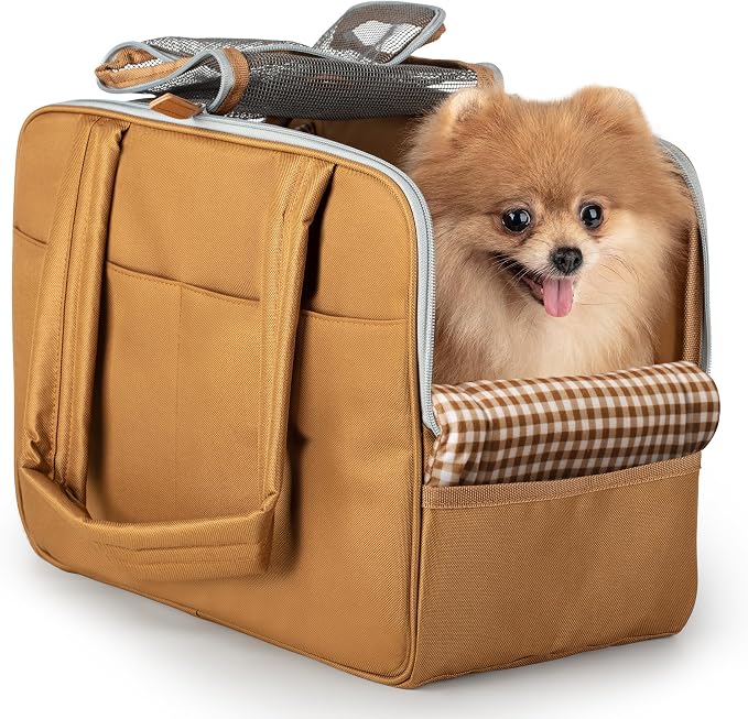 Dog Purse Carrier for Small Dogs – Cotton Padded Interior, Breathable Mesh & by wagfur