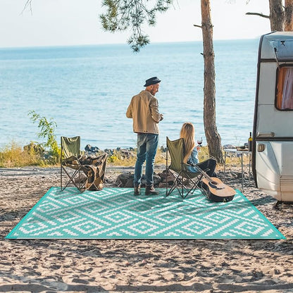 GENIMO Outdoor Rug for Patio Clearance, Reversible Plastic Straw Rugs for RV - Image 2