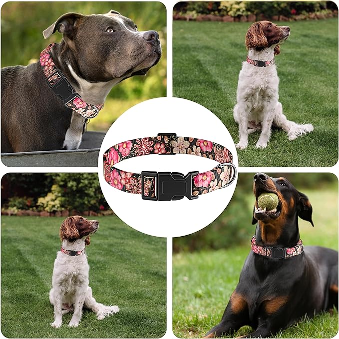 Dog Collar for Boys Girls, Floral Puppy Collar for Small Medium Large Dogs - Image 6