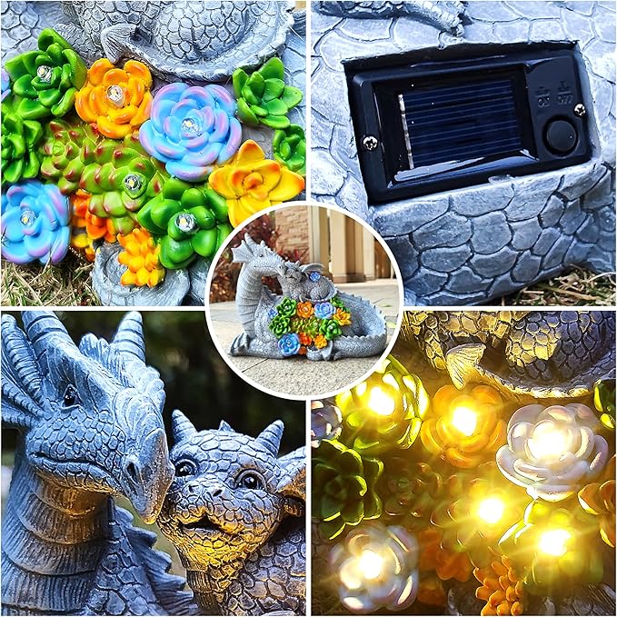 Dragon Solar Garden Statues Outdoor Decoration - Image 4
