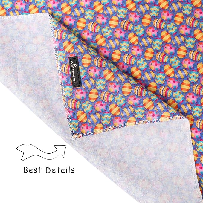 ARING PET Easter Dog Bandanas, Cute Purple Colorful Eggs Pet Bandana Scarf - Image 3
