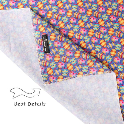 ARING PET Easter Dog Bandanas, Cute Purple Colorful Eggs Pet Bandana Scarf - Image 3