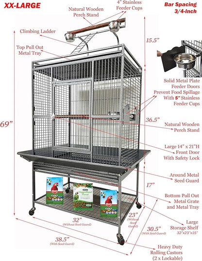 Extra Large Elegant and Durable Wrought Iron Climbing Ladder Perch Stand Play - Image 2
