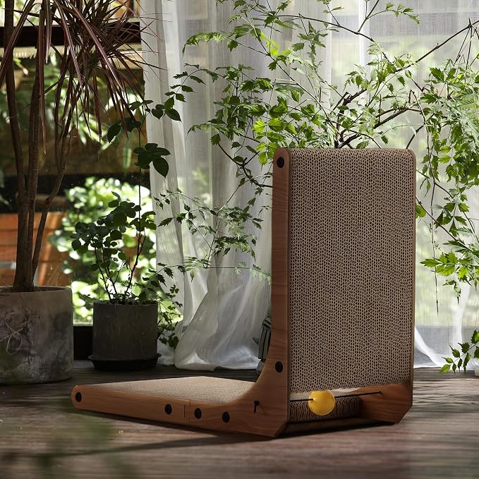 FUKUMARU Cat Scratcher, 18.9 Inch L Shape Cat Scratch Pad, Vertical Cat - Image 7