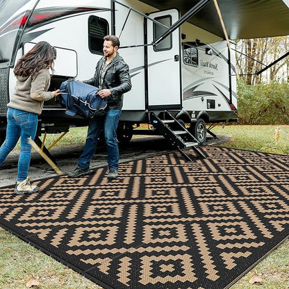 GENIMO Outdoor Rug for Patio Clearance, Reversible Plastic Straw Rugs for RV by GENIMO