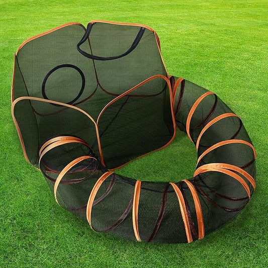 Outdoor Cat Enclosure with Circle Tunnel by YAVAYI