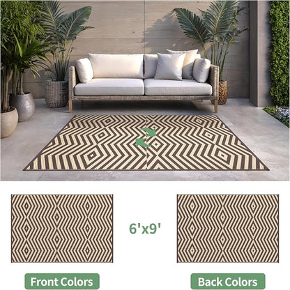 GENIMO Outdoor Rug for Patio Clearance, Lightweight Waterproof Modern RV - Image 2