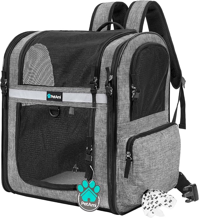PetAmi Dog Backpack Carrier for Small Large Cat, Ventilated Pet Hiking Backpack by PetAmi
