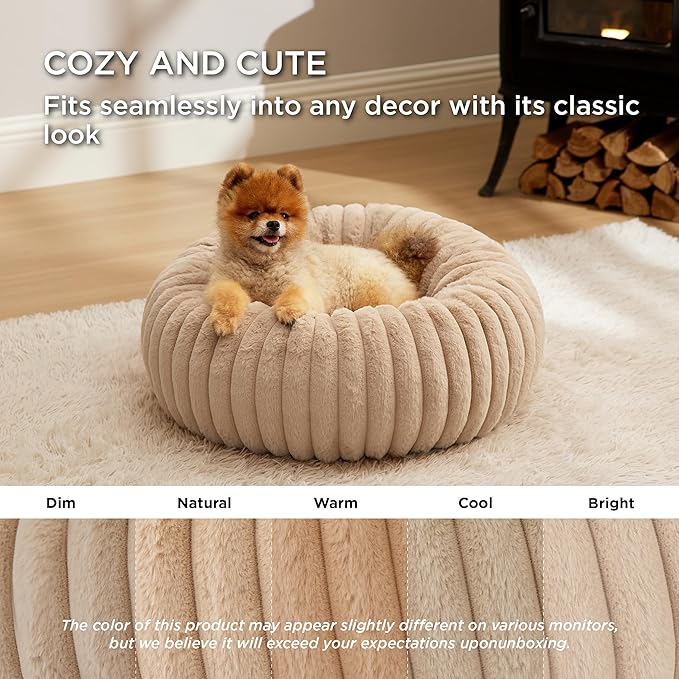 Bedsure ComfyFleece™ Donut Small Dog Bed - Image 4