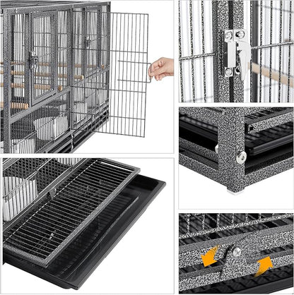 Yaheetech Stackable Bird Cage Divided Breeder Breeding Parakeet Bird Cage - Image 7