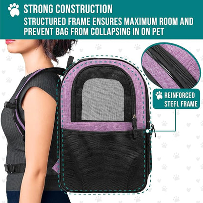 PetAmi Dog Backpack Carrier For Small Large Cat, Ventilated Pet Hiking Backpack - Image 6