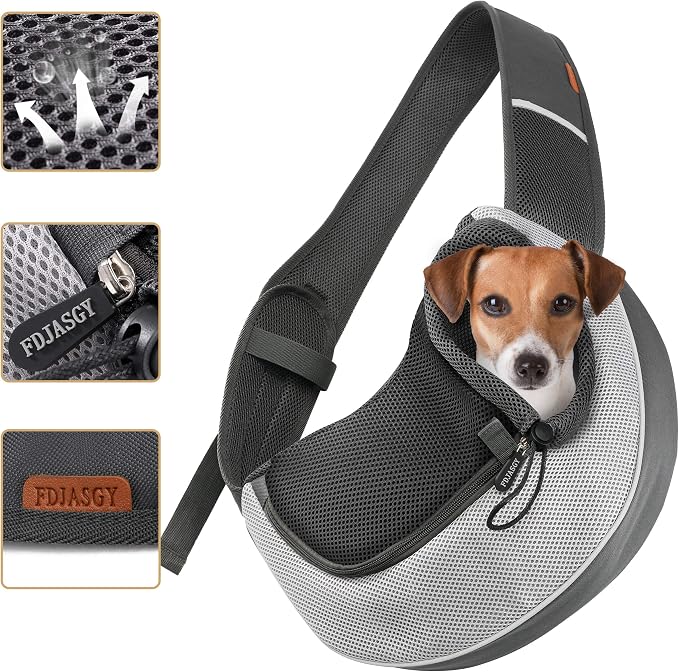 FDJASGY Pet Sling Carrier for Small Dogs Cats, Breathable Mesh Travelling Hand - Image 5