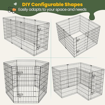 Yaheetech 34" High 8 Panel Foldable Metal Dog Exercise Pen Pet Playpen Dog - Image 9