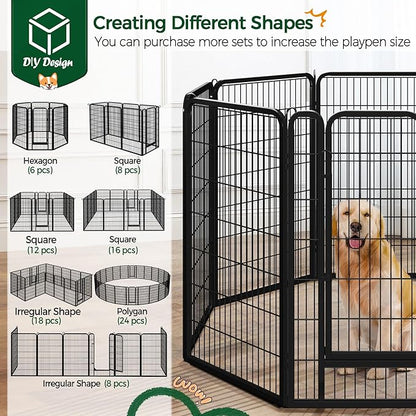 Yaheetech Dog Playpen Outdoor, 47 inch 16 Panels Dog Pen Indoor Heavy Duty - Image 5