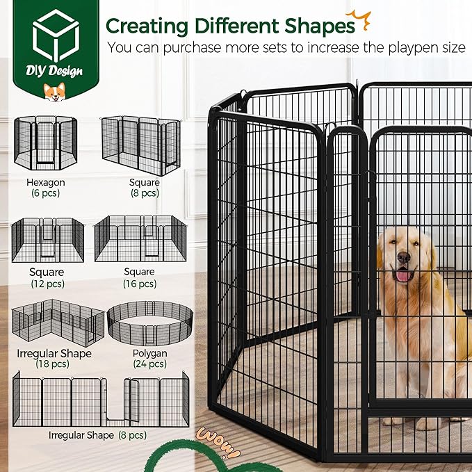 Yaheetech Dog Playpen Outdoor, 47 inch 32 Panels Dog Pen Indoor Heavy Duty - Image 5