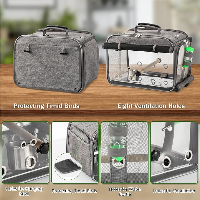 Suertree Bird Carrier Airline Approved, Bird Travel Cage - Image 4