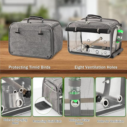 Suertree Bird Carrier Airline Approved, Bird Travel Cage - Image 4