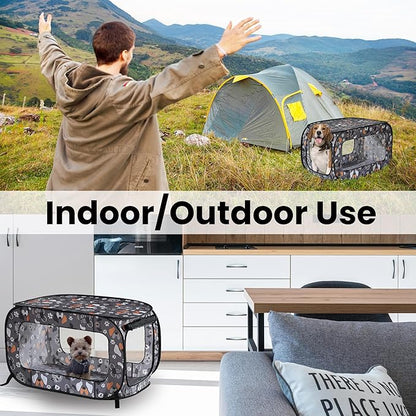 Beatrice Home Fashions Portable, Collapsible, Pop Up Kennel Travel Cat and Dog - Image 6