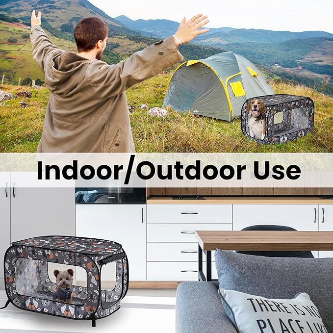 Beatrice Home Fashions Portable, Collapsible, Pop Up Kennel Travel Cat and Dog - Image 6