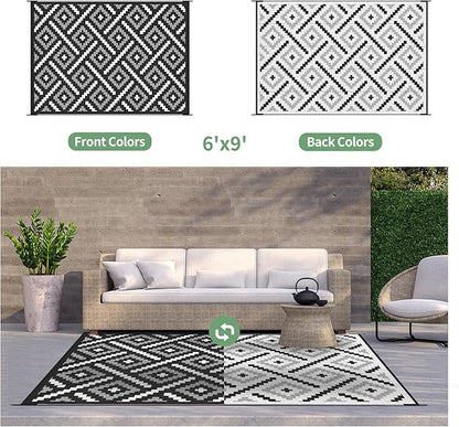 GENIMO Outdoor Rug for Patio Clearance, Reversible Plastic Straw Rugs for RV - Image 3
