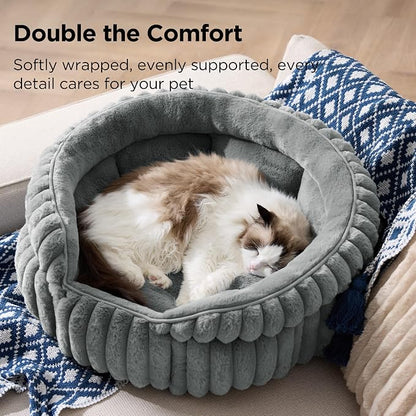 Bedsure ComfyFleece™ Cat Bed, Washable Round Cute Cat Beds - Image 2
