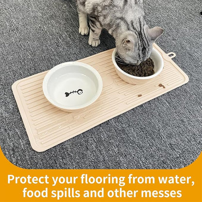 Ptlom Pet Placemat for Dog and Cat, Anti-Slip Waterproof Dogs Feeding Mat - Image 5
