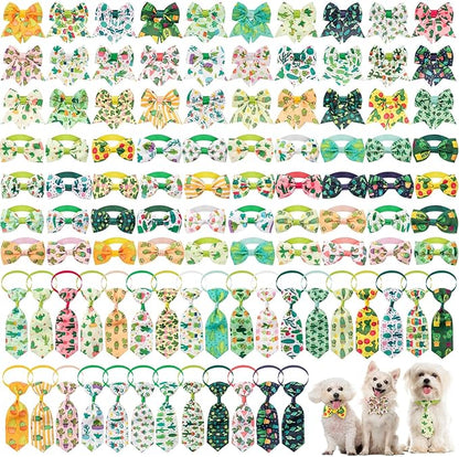 Reginary 100 Pieces Dog Bow Tie Collar Set Include 40 Dog Neckties, and 30 by Reginary