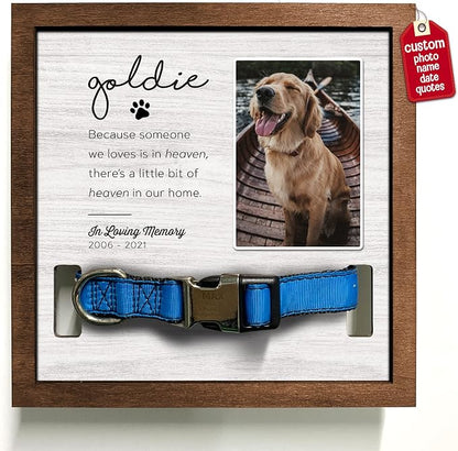 Customized Dog Collar Frame Memorial Pet Loss Sign by Bfigift